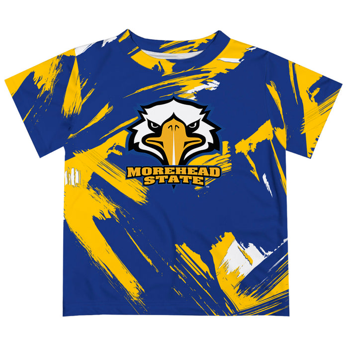 Morehead State Eagles Vive La Fete Boys Game Day Blue Short Sleeve Tee Paint Brush