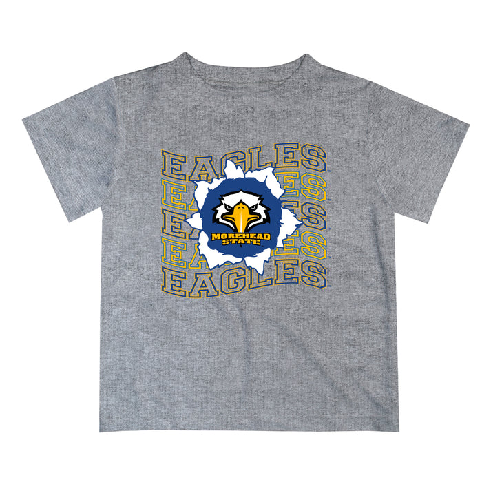 Morehead State Eagles Vive La Fete  Gray Art V1 Short Sleeve Tee Shirt