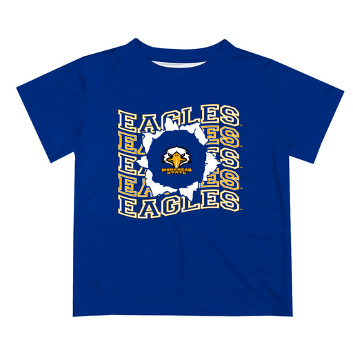 Morehead State Eagles Vive La Fete  Blue Art V1 Short Sleeve Tee Shirt