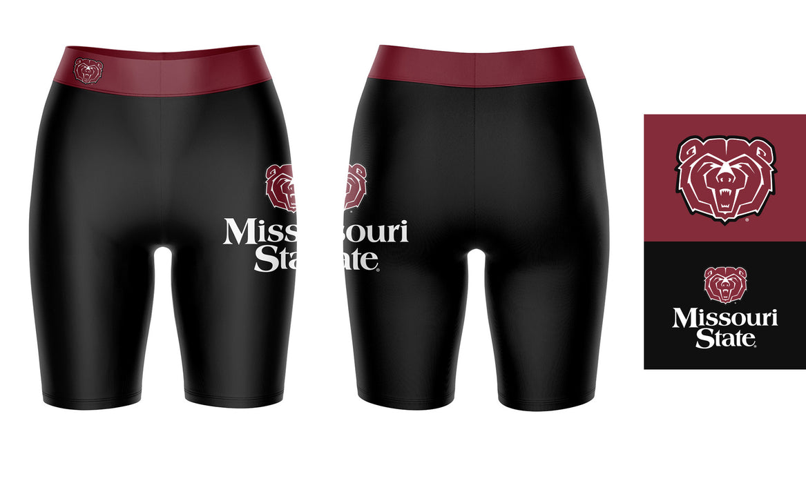 Missouri State Bears Vive La Fete Game Day Logo on Thigh and Waistband Black and Maroon Women Bike Short 9 Inseam" - Vive La Fête - Online Apparel Store