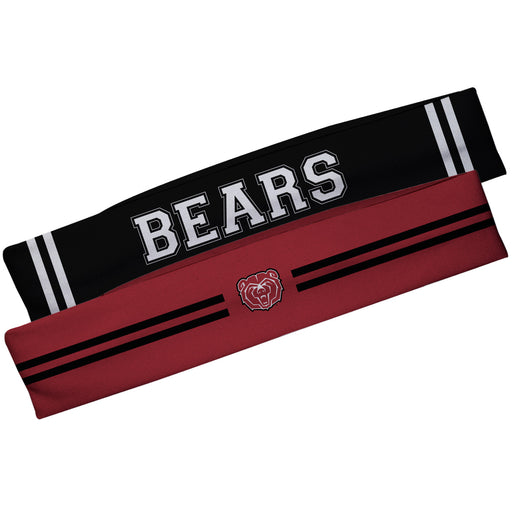 Missouri State Bears Vive La Fete Girls Women Game Day Set of 2 Stretch Headbands Headbands Logo Maroon and Name Black