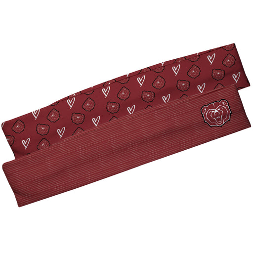 Missouri State Bears Vive La Fete Girls Women Game Day Set of 2 Stretch Headbands Repeat Logo Maroon and Logo
