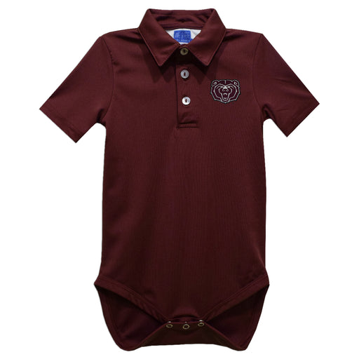Missouri State Bears Embroidered Maroon Solid Knit Polo Onesie