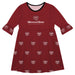 Missouri State Bears Vive La Fete Girls Game Day 3/4 Sleeve Solid Maroon All Over Logo on Skirt