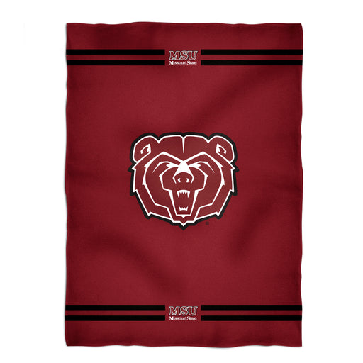 Missouri State Bears Vive La Fete Game Day Warm Lightweight Fleece Maroon Throw Blanket 40 x 58 Logo and Stripes