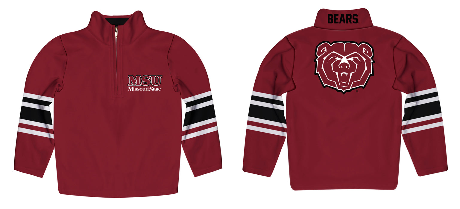Missouri State Bears Vive La Fete Game Day Black Quarter Zip Pullover Stripes on Sleeves - Vive La Fête - Online Apparel Store