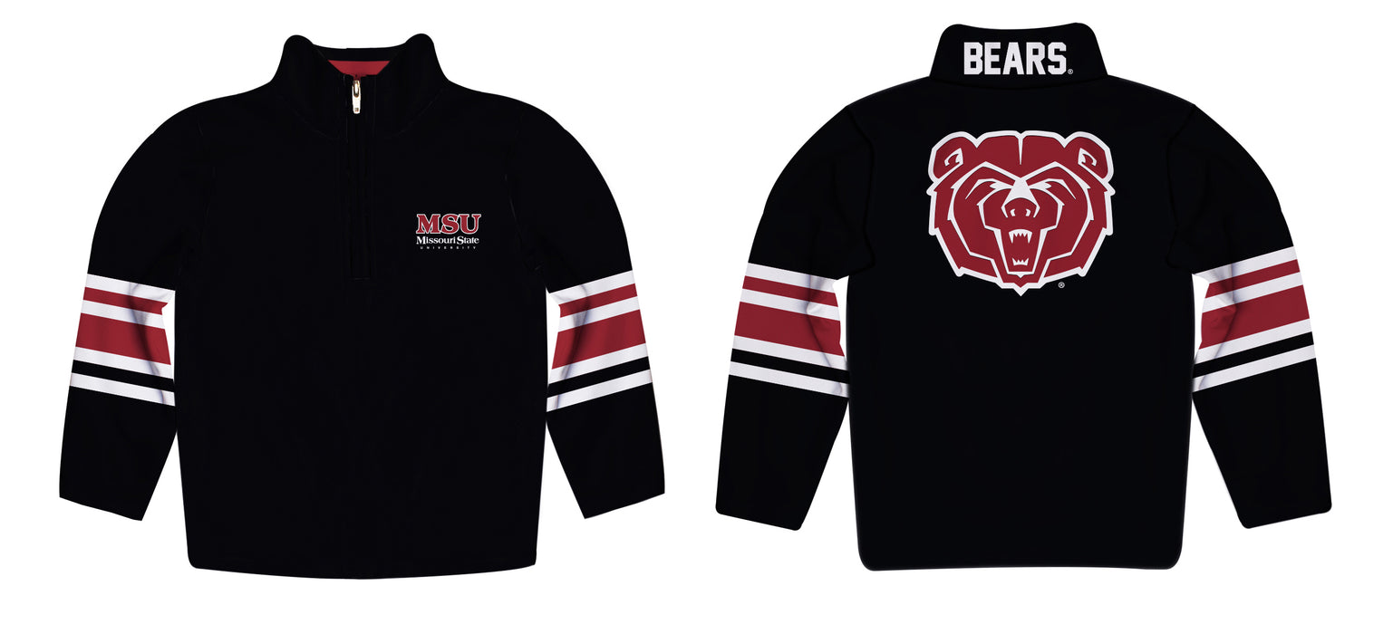 Missouri State Bears Vive La Fete Game Day Black Quarter Zip Pullover Stripes on Sleeves - Vive La Fête - Online Apparel Store