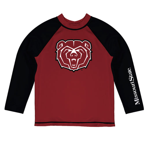Missouri State Bears Vive La Fete Maroon and Black Long Sleeve Raglan Rashguard
