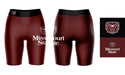 Missouri State Bears Vive La Fete Game Day Logo on Thigh and Waistband Maroon and Black Women Bike Short 9 Inseam - Vive La Fête - Online Apparel Store
