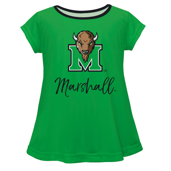 Marshall Thundering Herd MU Vive La Fete Girls Game Day Short Sleeve Green Top with School Mascot and Name - Vive La Fête - Online Apparel Store