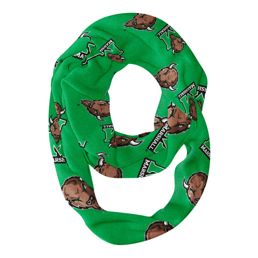 Marshall Thundering Herd MU Vive La Fete Repeat Logo Game Day Collegiate Women Light Weight Ultra Soft Infinity Scarf