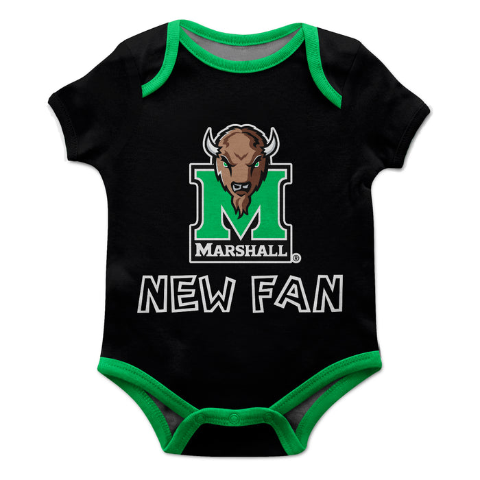 Marshall Thundering Herd MU Vive La Fete Infant Game Day Black Short Sleeve Onesie New Fan Logo and Mascot Bodysuit