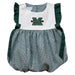 Marshall University Thundering Herd MU Embroidered Hunter Green Gingham Short Sleeve Girls Bubble