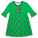 Marshall Thundering Herd MU Vive La Fete Girls Game Day 3/4 Sleeve Solid Green All Over Logo on Skirt