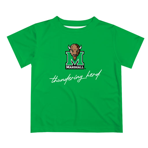 Marshall Thundering Herd MU Vive La Fete Script V1 Green Short Sleeve Tee Shirt