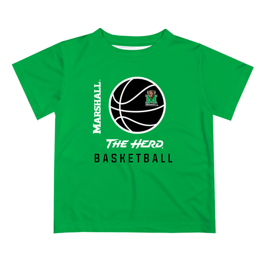 Marshall Thundering Herd MU Vive La Fete Basketball V1 Green Short Sleeve Tee Shirt