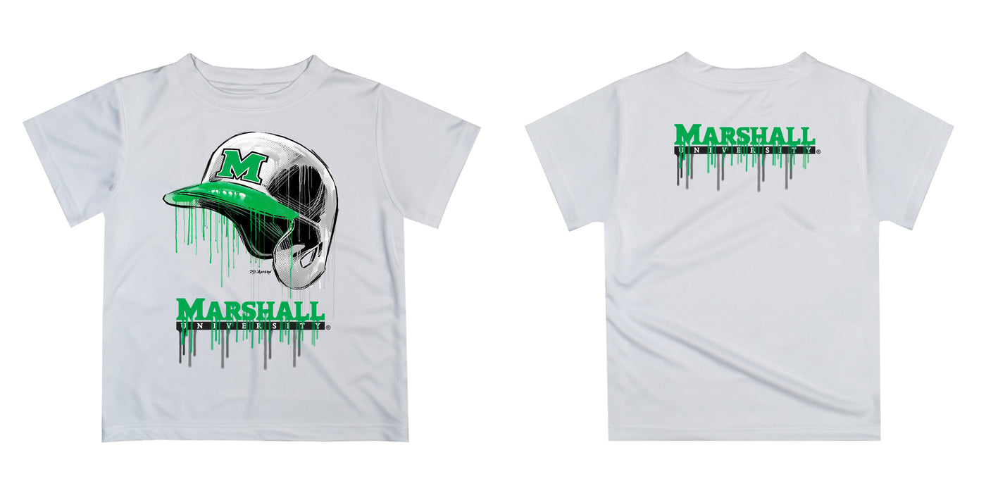 Marshall Thundering Herd MU Original Dripping Baseball Helmet Green T-Shirt by Vive La Fete - Vive La Fête - Online Apparel Store
