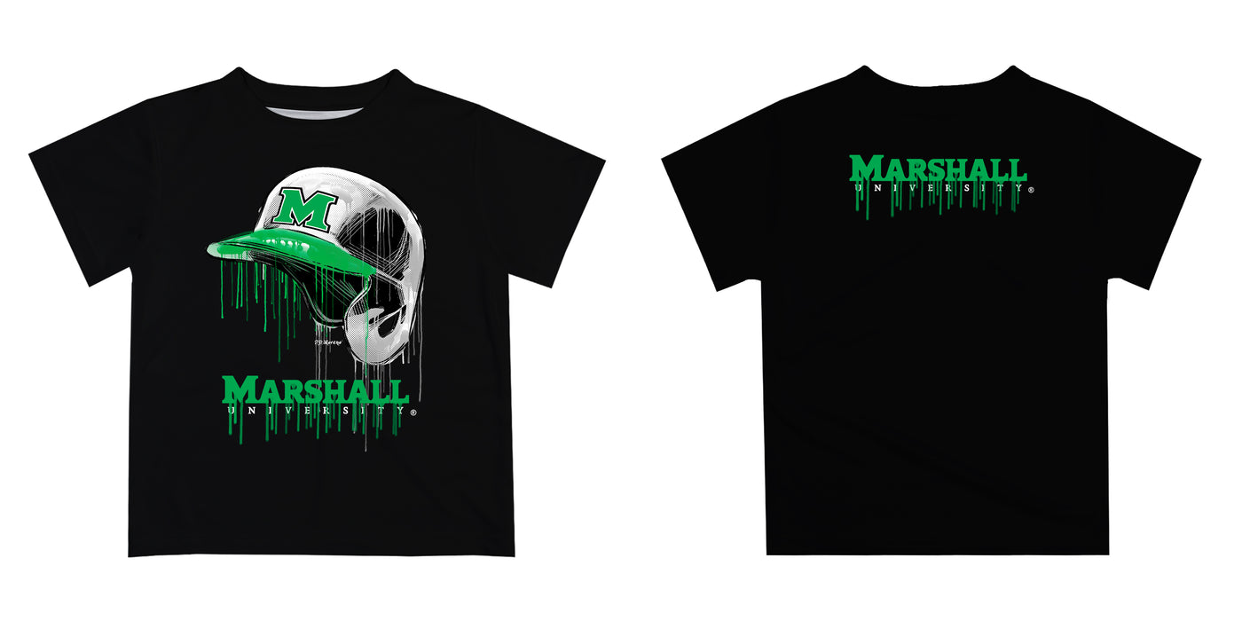 Marshall Thundering Herd MU Original Dripping Baseball Helmet Green T-Shirt by Vive La Fete - Vive La Fête - Online Apparel Store