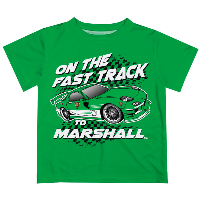 Marshall University Thundering Herd MU Vive La Fete Fast Track Boys Game Day Green Short Sleeve Tee