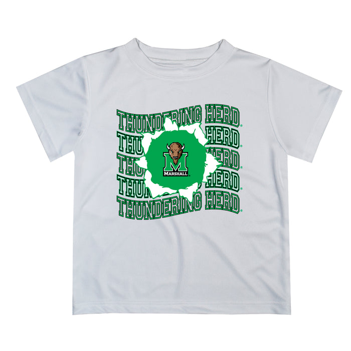 Marshall Thundering Herd MU Vive La Fete  White Art V1 Short Sleeve Tee Shirt