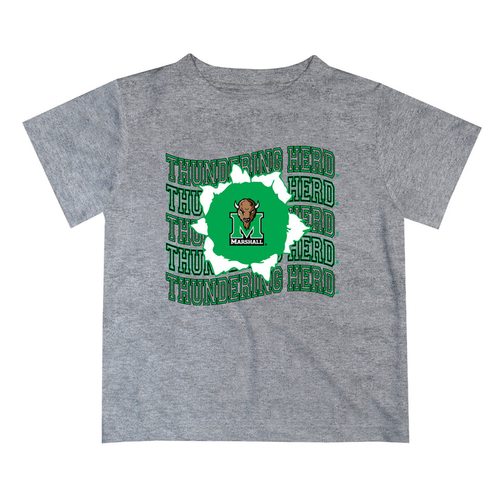 Marshall Thundering Herd MU Vive La Fete  Gray Art V1 Short Sleeve Tee Shirt