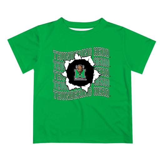 Marshall Thundering Herd MU Vive La Fete  Green Art V1 Short Sleeve Tee Shirt