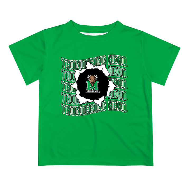 Marshall Thundering Herd MU Vive La Fete  Green Art V1 Short Sleeve Tee Shirt