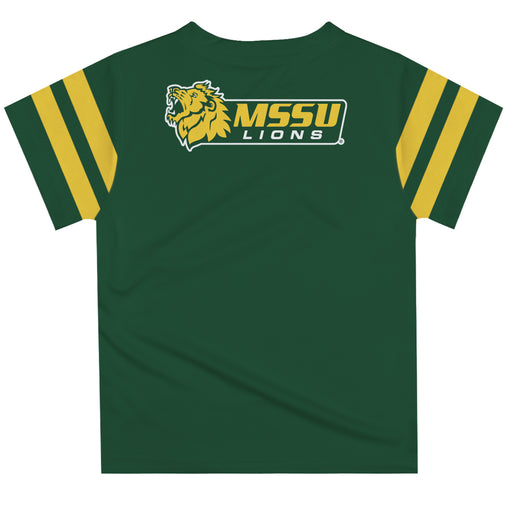 Missouri Southern Lions MSSU Vive La Fete Boys Game Day Green Short Sleeve Tee with Stripes on Sleeves - Vive La Fête - Online Apparel Store