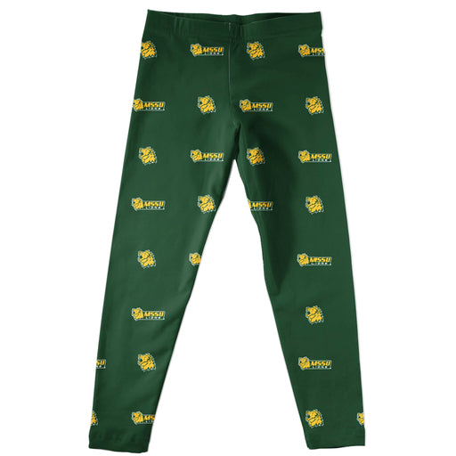 Missouri Southern State University Lions Girls Game Day All Over Logo Elastic Waist Classic Play Green Leggings Tights - Vive La Fête - Online Apparel Store