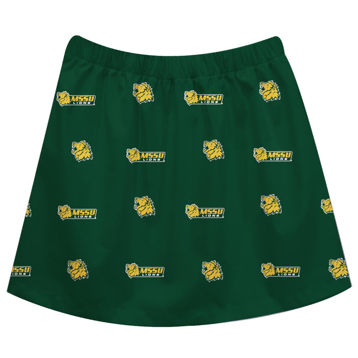 Missouri Southern Lions MSSU Vive La Fete Girls Game Day All Over Logo Elastic Waist Classic Play Green Skirt - Vive La Fête - Online Apparel Store