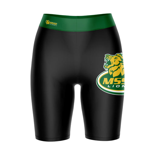 Missouri Southern Lions MSSU Vive La Fete Game Day Logo on Thigh and Waistband Black & Green Women Bike Short 9 Inseam"