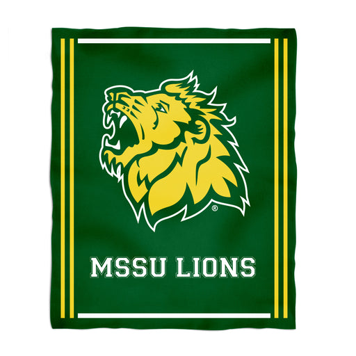 Missouri Southern State University Lions MSSU Vive La Fete Kids Game Day Green Plush Soft Minky Blanket 36 x 48 Mascot