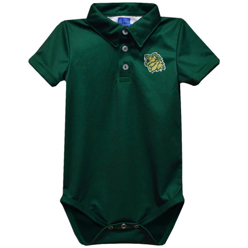 Missouri Southern Lions MSSU Embroidered Hunter Green Solid Knit Polo Onesie