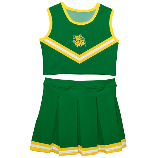 Missouri Southern State University Lions MSSU Vive La Fete Game Day Green Sleeveless Cheerleader Set