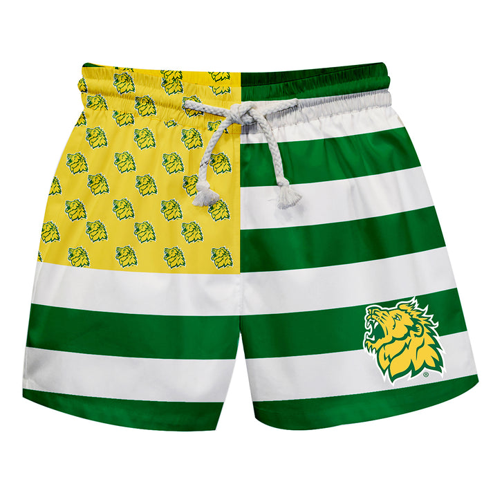 Missouri Southern Lions MSSU  Vive La Fete Game Day Green White Gold Flag Swimtrunks V1