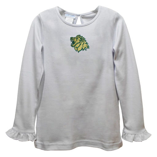 Missouri Southern Lions MSSU  Embroidered White Knit Long Sleeve Girls Blouse