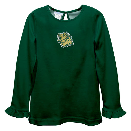 Missouri Southern Lions MSSU Embroidered Hunter Green Knit Long Sleeve Girls Blouse