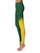 Missouri Southern Lions MSSU Vive La Fete Game Day Collegiate Leg Color Block Women Green Yellow Yoga Leggings - Vive La Fête - Online Apparel Store