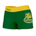 Missouri Southern Lions Vive La Fete Logo on Thigh & Waistband Green Gold Women Yoga Booty Workout Shorts 3.75 Inseam