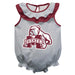 Mississippi State Bulldogs Gray Sleeveless Ruffle Onesie Logo Bodysuit by Vive La Fete