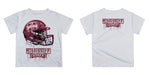 Mississippi State Bulldogs Original Dripping Football Helmet White T-Shirt by Vive La Fete - Vive La Fête - Online Apparel Store