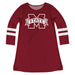 Mississippi State Bulldogs Maroon And White Long Sleeve A Line Dress - Vive La Fête - Online Apparel Store