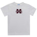 Mississippi State Embroidered White Knit Shirt Sleeve Boys Tee Shirt - Vive La Fête - Online Apparel Store