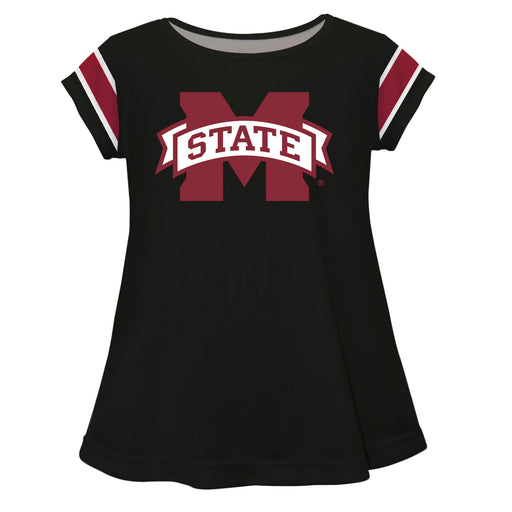 Mississippi State Bulldogs Black And Maroon Short Sleeve Laurie Top - Vive La Fête - Online Apparel Store