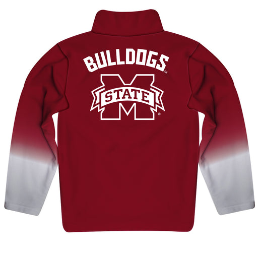 Mississippi State Bulldogs Maroon And Gray Degrade Long Sleeve Zip Pull Over - Vive La Fête - Online Apparel Store