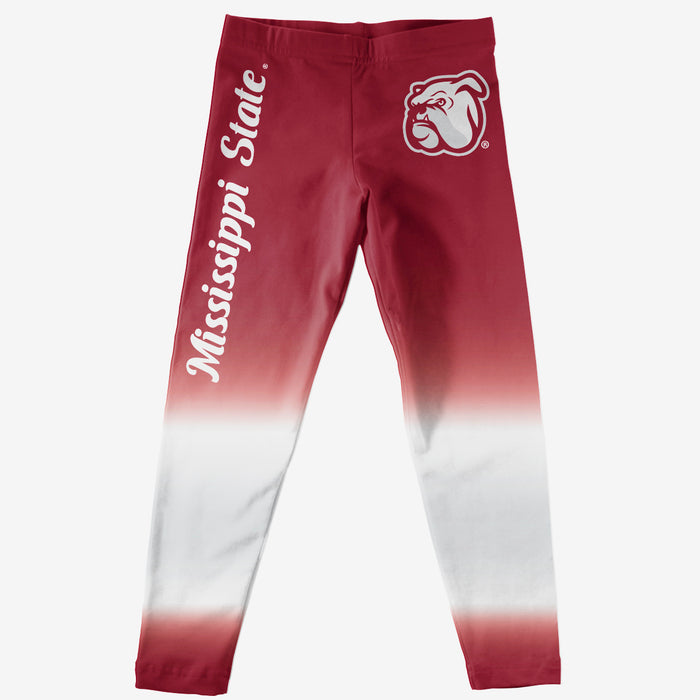Mississippi State Bulldogs Maroon And Gray Stripes Degrade Leggings - Vive La Fête - Online Apparel Store
