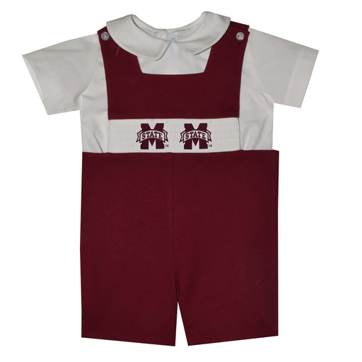 Mississippi State Smocked Embroidered Maroon Knit Solid Jon Jon and  Short Sleeve Shirt - Vive La Fête - Online Apparel Store