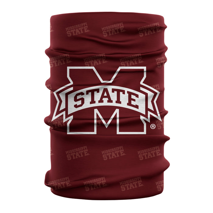 Mississippi State Bulldogs Neck Gaiter Maroon All Over Logo - Vive La Fête - Online Apparel Store