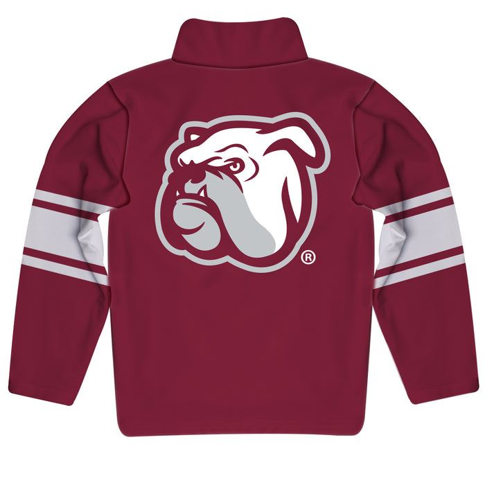 Mississippi State Stripes Maroon Long Sleeve Quarter Zip Sweatshirt - Vive La Fête - Online Apparel Store