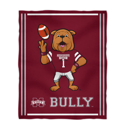 Mississippi State Bulldogs Vive La Fete Kids Game Day Maroon Plush Soft Minky Blanket 36 x 48 Mascot